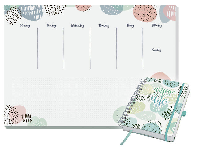 Dagplanner Inspire A5 GRATIS bureauonderlegger Rose Inspiration (JS201)