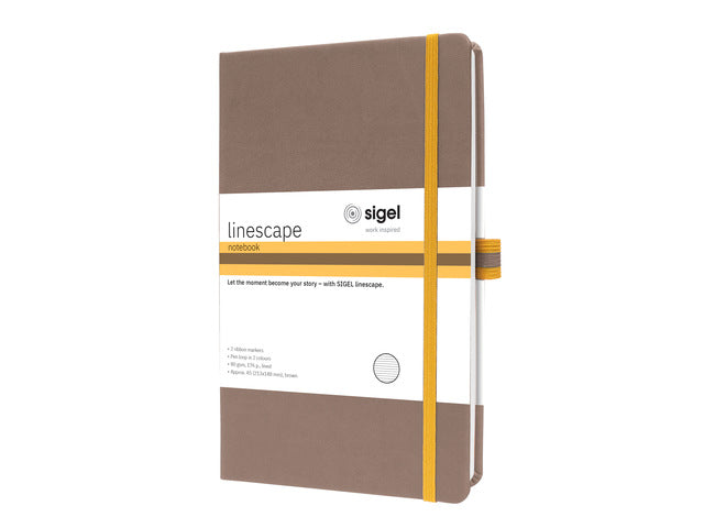 Benachrichtigungsbuch Linescape A5 braun gelinieert Hardcover