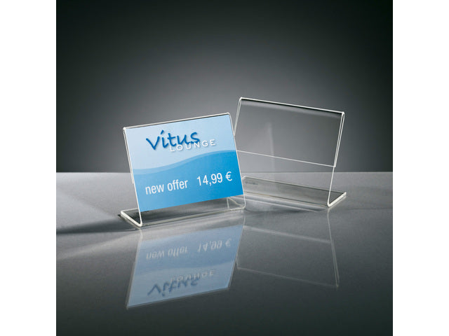 Info/Prijsstandaard Sigel A8-Zwergfolie aus transparentem Acryl mit 10 Stück