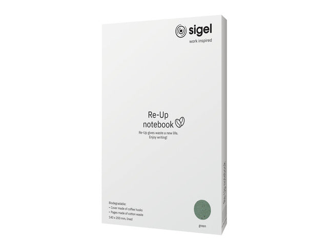 Benachrichtigungsbuch Re-Up A5 grün gelinieter Softcover