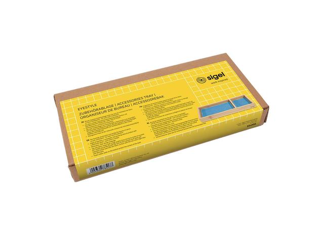 Pennenbak EYE STYLE bamboe 245x109x25mm met l.grijs-blauwe inleg
