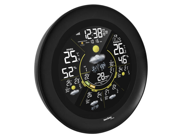 Weerstation Technoline WD 3040 156x156x33mm schwarz mit 1 Gebäudesensor