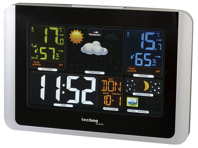 Wetterstation Technoline WS 6442 175x123x25mm schwarz/silber mit 1 Bausensor 30m