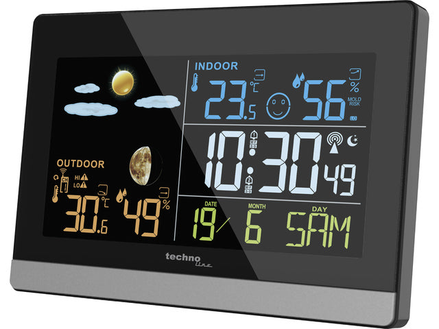 Weerstation Technoline WS 6455 144x96x38mm schwarz/silber LCD-Display