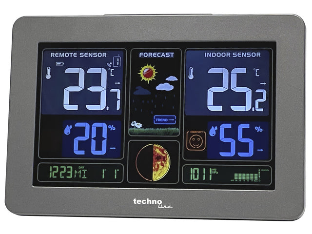 Weerstation Technoline WS 6469 159x109x23mm schwarz mit 1 Gebäudesensor