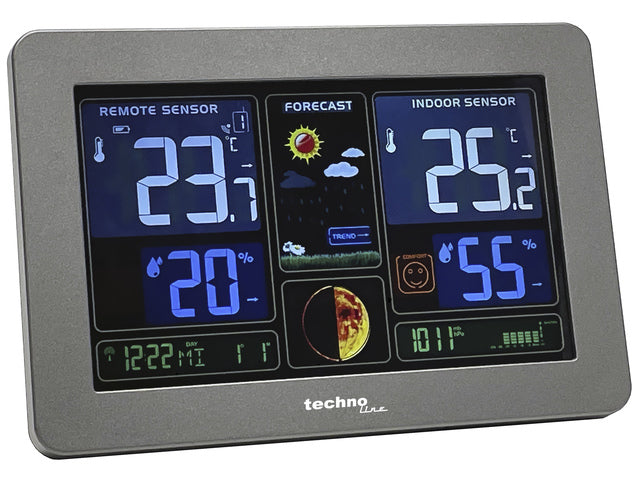 Weerstation Technoline WS 6469 159x109x23mm schwarz mit 1 Gebäudesensor