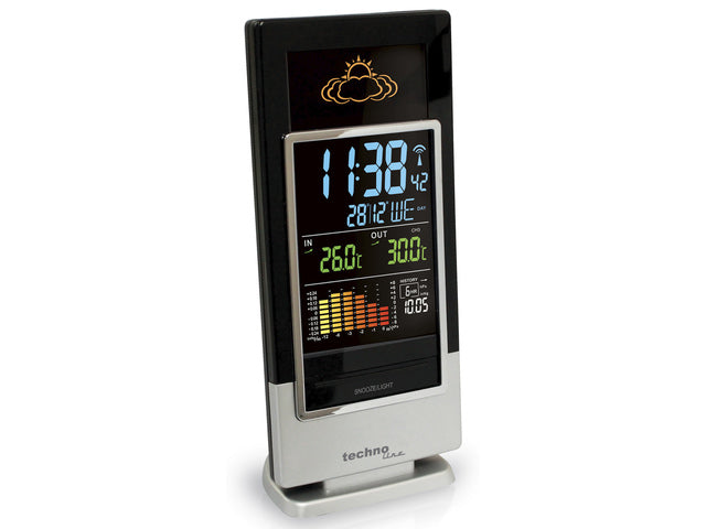 Wetterstation Technoline WS 6520 173x140x27mm schwarz/silber mit 1 Gebäudesensor