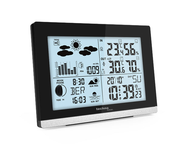 Wetterstation Technoline WS 6762 158x113x40mm schwarz/silber mit 1 Bausensor 30m