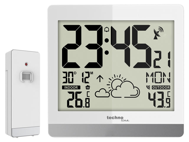 Wetterstation Technoline WS 8119 189x200x29mm Silber mit 1 Bausensor 30m