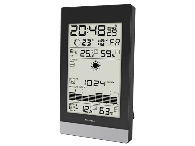 Wetterstation Technoline WS 9050 108x184x28mm schwarz/silber mit 1 Bausensor 60m