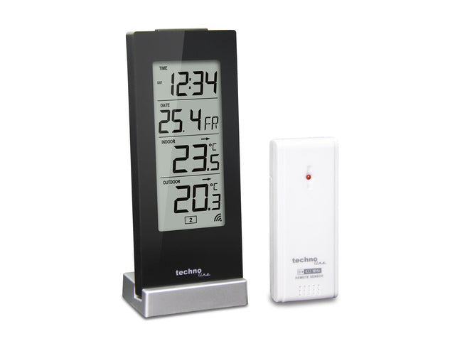 Wetterstation Technoline WS 9767 64x165x45mm schwarz/silber mit 1 Bausensor 30m