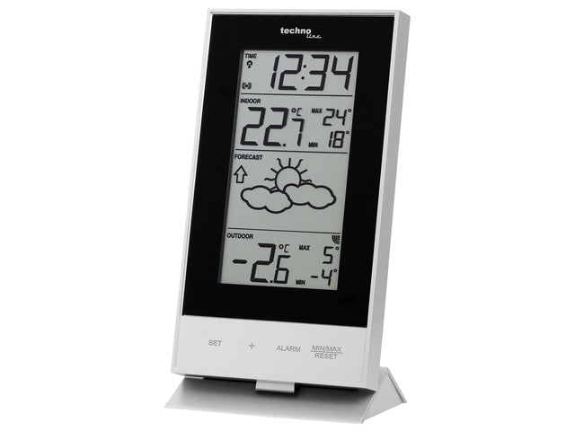 Wetterstation Technoline WS 9910 85x166x56mm silber/schwarz mit 1 Bausensor 100m