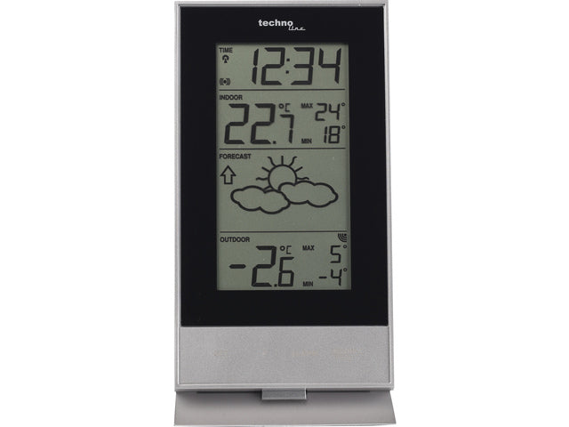 Wetterstation Technoline WS 9910 85x166x56mm silber/schwarz mit 1 Bausensor 100m