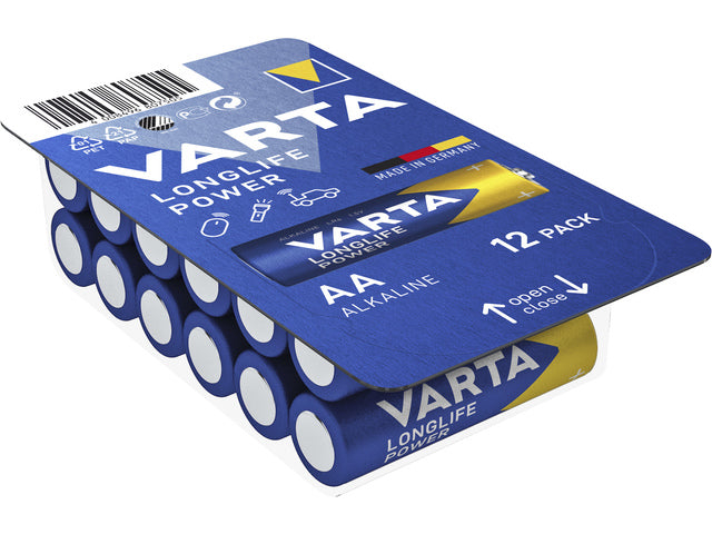 Batterij Varta Longlife Power AA doos a 12 stuks