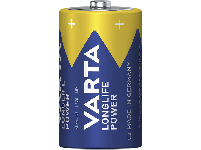 Batterij Varta Longlife Power D blister a 2 stuks