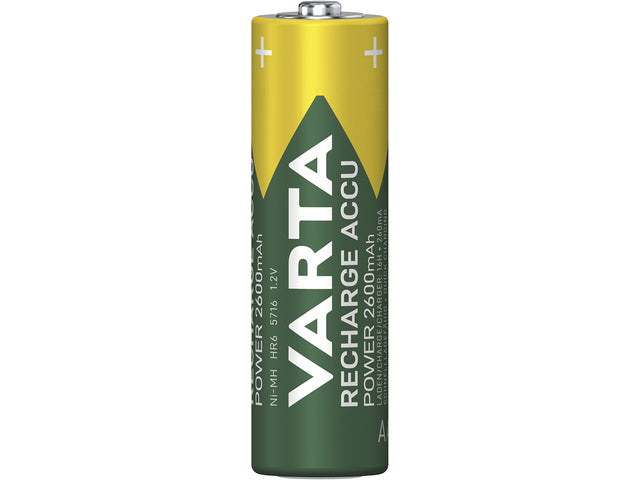 Batterij oplaadbaar Varta AA 2600mAh blister a 4 stuks